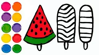 💙Cara Menggambar Dan Mewarnai es krim hanya anak-anak💙Drawing and Coloring ice cream for kids💙