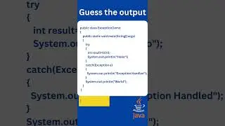 java Exception handling program | Java program with try catch
