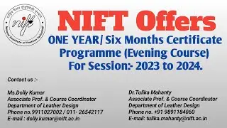 NIFT New Courses | CE Programme | Continuing Education Programme | NIFT CE Course | Evening Courses