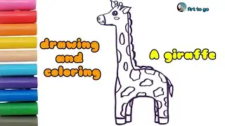 How to draw A giraffe 🦒🎨🖌️ for kids.|Art to go