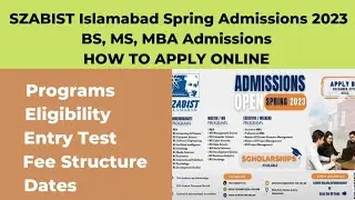 SZABIST Islamabad Spring Admissions 2023 | SZABIST Spring Admission 2023
