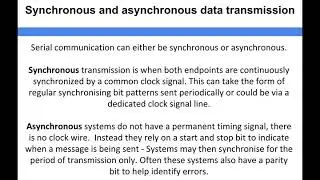 Networking - Synchronous and asynchronous data transmission