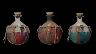 Health and Mana Potions made in Blender