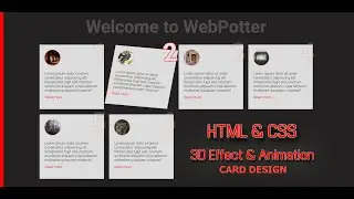 3D card with animation effects | CSS Tricks | Card Design