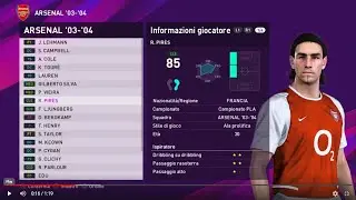 eFootball PES 2020: Arsenal '03-'04 classic team PS4