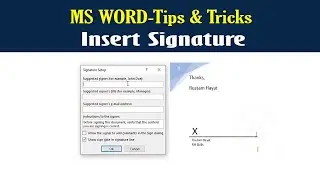 How to Insert Signature Line in MS Word Document | Ms Word Tutorial