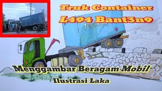 truk kontainer laka dengan pikap Isuzu di perbatasan Aceh Tamiang langsa