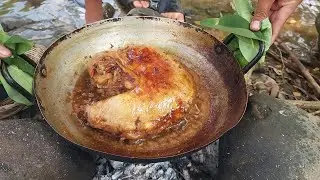 Wow Unique Food! Cooking Cow Stomach with Red Ant for jungle yummy food @RinaAdventureAllTime