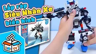 Bộ xếp hình lắp ráp siêu nhân xe cảnh sát cơ động biến hình tiNiToy Brick