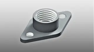 AutoCAD - Flange with internal thread | Design of flange on AutoCAD