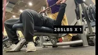285lbs Bench Press 1 Rep Max @ 184lbs BW (Oct 26 2024)