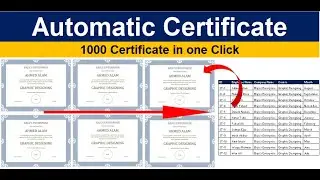 MS Excel Data Entry | Automatic Certificate using Excel Data | MS Excel