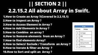 || SECTION 2 || : 2.2.15.2 All about Array in Swift.