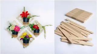 Easy Ice Cream Sticks  Wall Hanging // Ice Cream Sticks Crafts Idea.