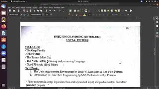 JNTUK IIICSE UNIX UNIT4 FILTERS
