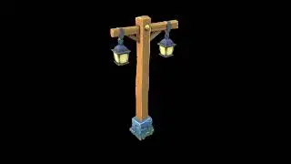 Low Poly Stylized Street Lantern - Prop 3D Model | Game Asset Showcase