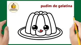 Como desenhar um pudim de gelatina kawaii | Desenhos felizes