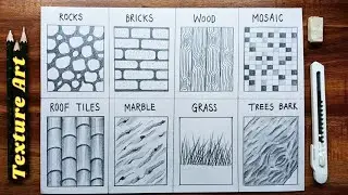 HOW TO DRAW TEXTURES ON PAPER - TEXTURES DRAWING - TEXTURE DESIGN DRAWING 