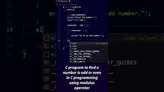 Odd-even program using modulus operator in C || 