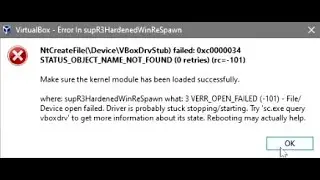 𝐒𝐎𝐋𝐔𝐂𝐈𝐎𝐍𝐀𝐃𝐎 ERROR NtCreateFile(\Device\VBoxDrvStub) {failed: 0xc0000034} 