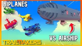 Taking on an 'AIRSHIP' BOSS BATTLE with WW1 Biplanes!  | Trailmakers Multiplayer