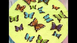🦋БАБОЧКИ  из ШОКОЛАДНОЙ глазури!!!✨Яркий ДЕКОР для тортов, кексов и капкейков!!!