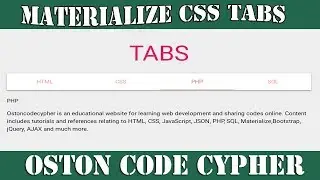 How to create Simple & Responsive Tabs using Materialize CSS