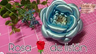 DIY//Como hacer una rosa de listón fácil y sencillo   //floresely #flowers #flores #rosaseternas