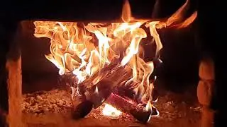 Огонь в русской печи. Замедленная съемка.