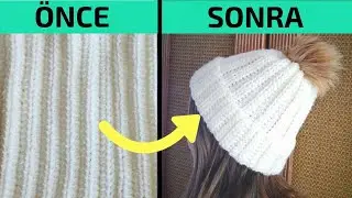 En Kolay ve En Hızlı Örgü Bere Yapılışı (DIY) | Kadın Erkek Örgü Şapka Bere Modelleri #2