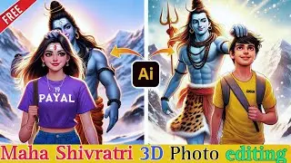 Maha Shivratri 3D Photo editing tutorial || bing Ai image creator tutorial 