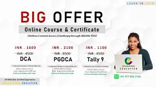 Govt. Approved PGDCA & DCA Certificate in 2 days INR 1600 #online #udemy #job #education