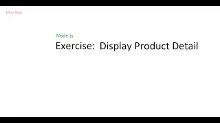 Node.js | Express.js - Exercise: View Product Detail