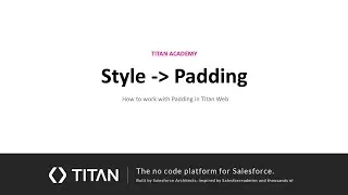 How to work with Padding in Titan Web
