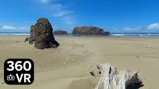 360 8K - Beach at Haystack Rock, Bandon Oregon