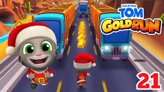 Talking Tom Gold Run Gameplay Walkthrough Part 21 (Android/iOS) Santa Tom - Full Screen