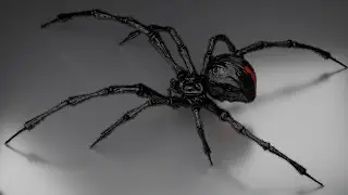 Monstrous BlackWidow Spider 3D model Timelapse | Download In Description