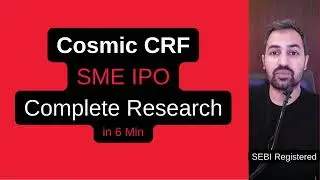 Cosmic CRF SME IPO | Apply or not | IPO latest news | GMP | Complete review | IPO