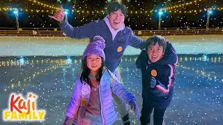 Kids First Time Rock Climbing and Ice Skating | Family Fun Activity