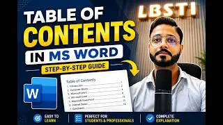 Table of Contents in MS Word | How to Create Table of Contents in MS Word | MS Word Tutorial