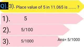 Quiz- Decimal (Place Value of Numbers)