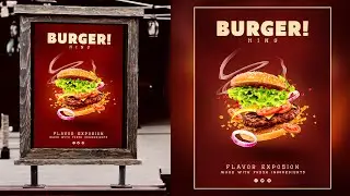 How to Design a Burger Restaurant Flyer / Poster in Photoshop | 2021 Photoshop Tutorials |
