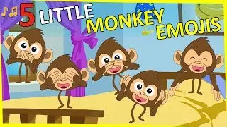 Emoji Monkey Song For Kids Five Little Monkeys Jumping On The Bed Nursery Rhyme Song