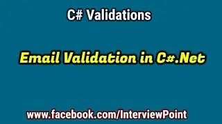 Email Validation in C#.Net | C# Validations Part-4