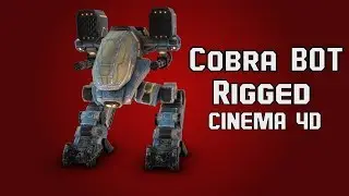 Cinema 4D Mech Bot Cobra  Model and Animations Pack FREE