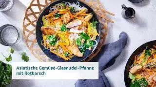 Gemüse-Glas­nu­del-Pfanne mit Rotbarsch | Rezepte