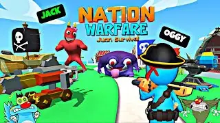 OGGY BECOMES CHIEF COMMANDER IN NATION WARFARE GAME | WITH JACK & BOB | OGGY GAME