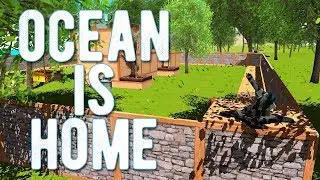 Турели вокруг дома для защиты от выживших - Ocean is Home: Survival island