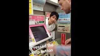 Man in the ticket machine at Osaka subway station in Japan!