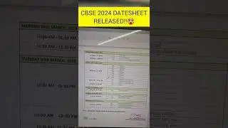 CBSE 2024 Datesheet Released 